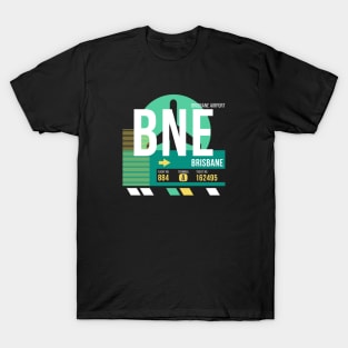 Brisbane (BNE) Airport // Retro Sunset Baggage Tag T-Shirt